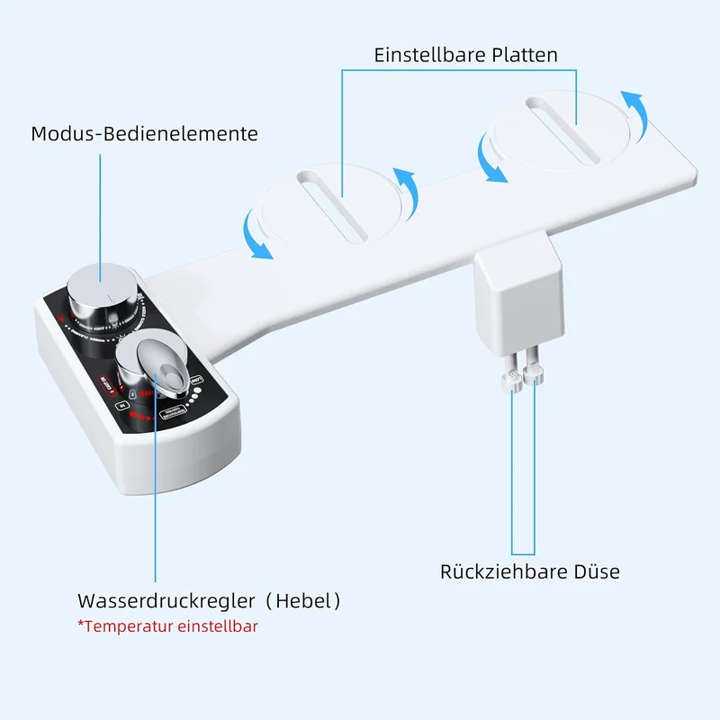 Hibbent Bidet Aufsatz für Toilette, Cold/Heiss Water Bidet Dusch-WC,Intimreinigung mit Selbstreinige