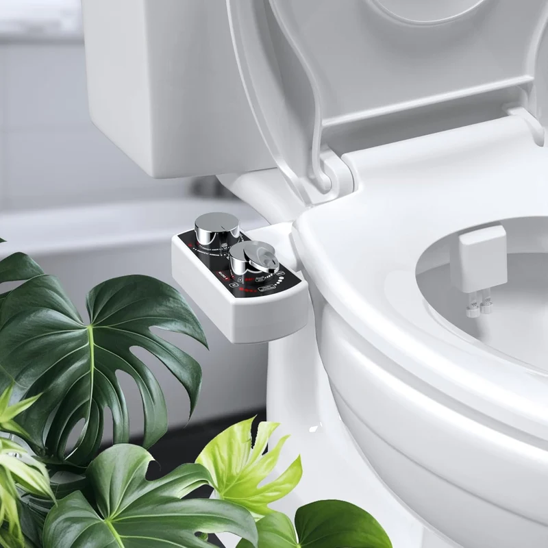 Hibbent Bidet Aufsatz für Toilette, Cold/Heiss Water Bidet Dusch-WC,Intimreinigung mit Selbstreinige