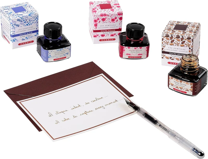 J.Herbin Herbin 13746T - Tintenflakon, parfümiert, ''Les subtiles'', ideal für Schreibfeder und Roll