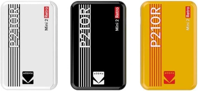 KODAK Mini-Drucker P210 Retro 2 + Kartusche und Papier für 30 Fotos – Drucker mit Bluetooth – Fotos