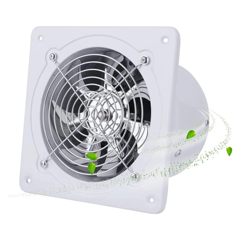 Abluftventilator Ø100mm, 4'' Rohrventilator Badlüfter mit Rücklaufklappe, 140m³/h 25W Axiallüfter Le