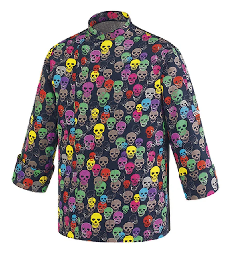 EGOCHEF Emporio Ferraris Fantasy Kochjacke M Color Skulls, M Color Skulls