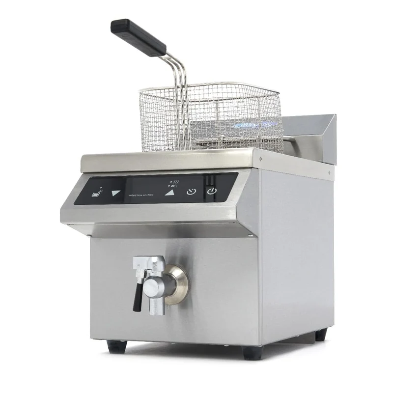 Maxima Gastro Fritteuse - 8 l - 1 Körb - Induktion - mit Ablasshahn