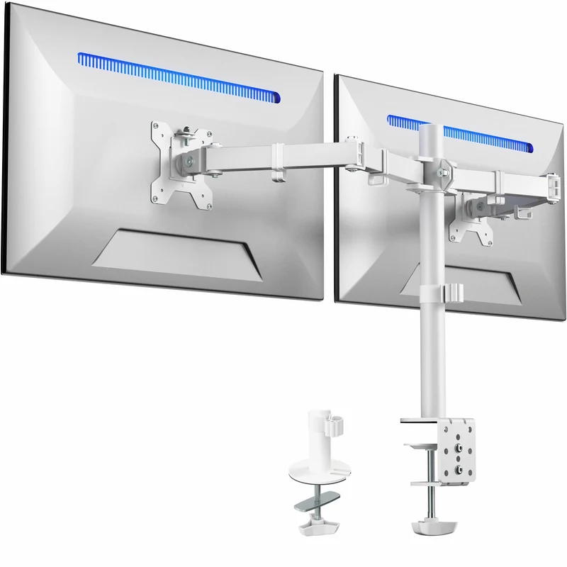 VIVO STAND-V032W Dual-Monitor-Tischhalterung, robust, voll Verstellbarer Ständer, passend für 2 LCD-