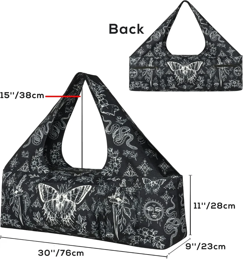 Yoga Mat Bag - Large Yoga Bag with Yoga Mat Strap, Zipper and Pockets - Yoga Bags and Carriers Fits
