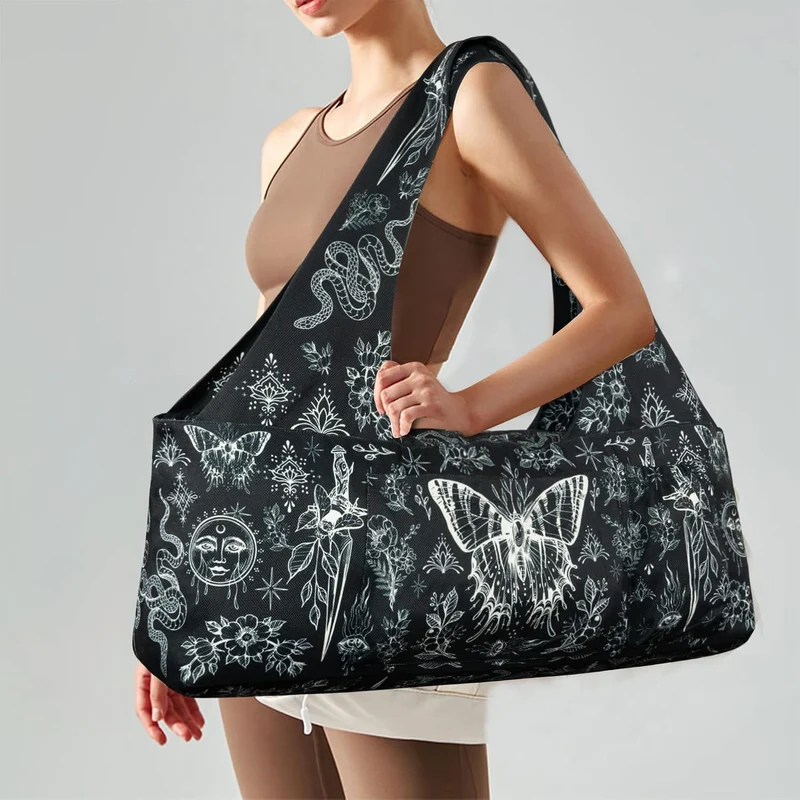 Yoga Mat Bag - Large Yoga Bag with Yoga Mat Strap, Zipper and Pockets - Yoga Bags and Carriers Fits