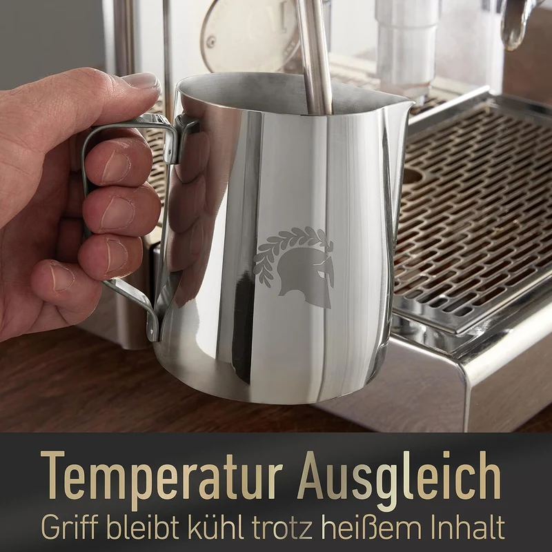 Barista Legends® Milchkännchen Edelstahl 600ml mit speziellem Latte Art Ausguss - Milchschaumkännche
