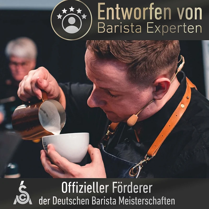 Barista Legends® Milchkännchen Edelstahl 600ml mit speziellem Latte Art Ausguss - Milchschaumkännche