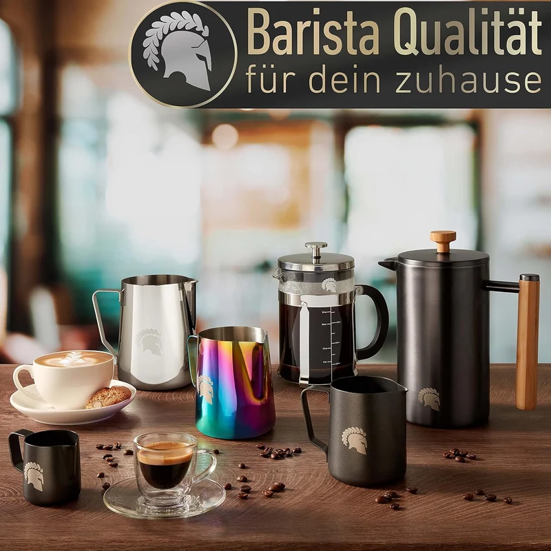 Barista Legends® Milchkännchen Edelstahl 600ml mit speziellem Latte Art Ausguss - Milchschaumkännche