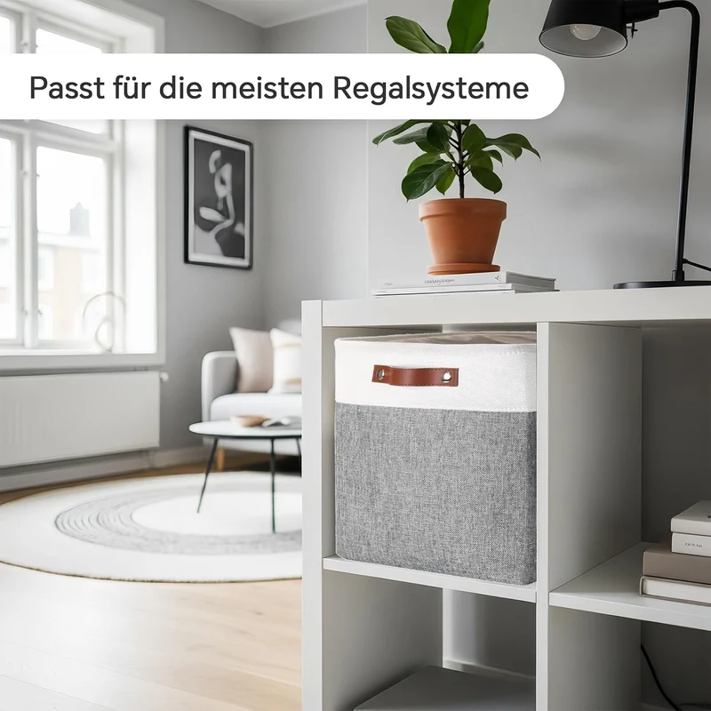 Mangata Cube Aufbewahrungsbox 4er-Set, Stoff Aufbewahrungskorb, 30cm*30cm für Schlafzimmer, Bastelra