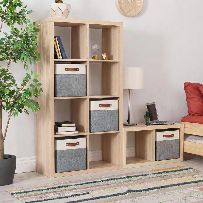 Mangata Cube Aufbewahrungsbox 4er-Set, Stoff Aufbewahrungskorb, 30cm*30cm für Schlafzimmer, Bastelra