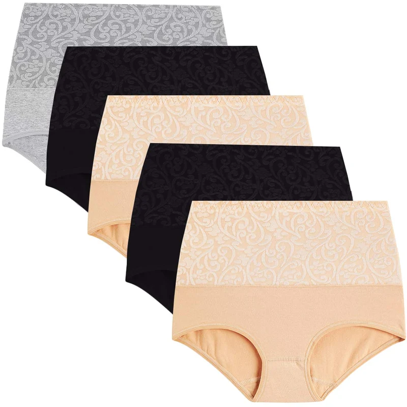 YaShaer Unterhosen Damen Baumwolle Hohe Taille Slips Hoher Taillenslip für Frauen Mehrpack S Mehrfar
