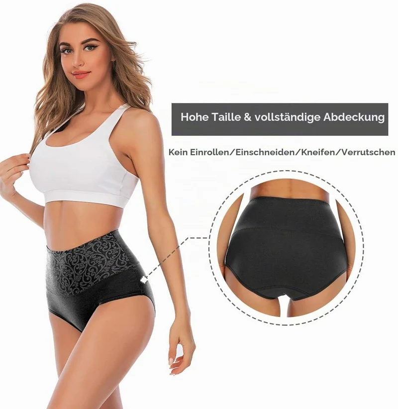 YaShaer Unterhosen Damen Baumwolle Hohe Taille Slips Hoher Taillenslip für Frauen Mehrpack S Mehrfar