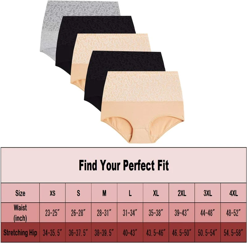 YaShaer Unterhosen Damen Baumwolle Hohe Taille Slips Hoher Taillenslip für Frauen Mehrpack S Mehrfar