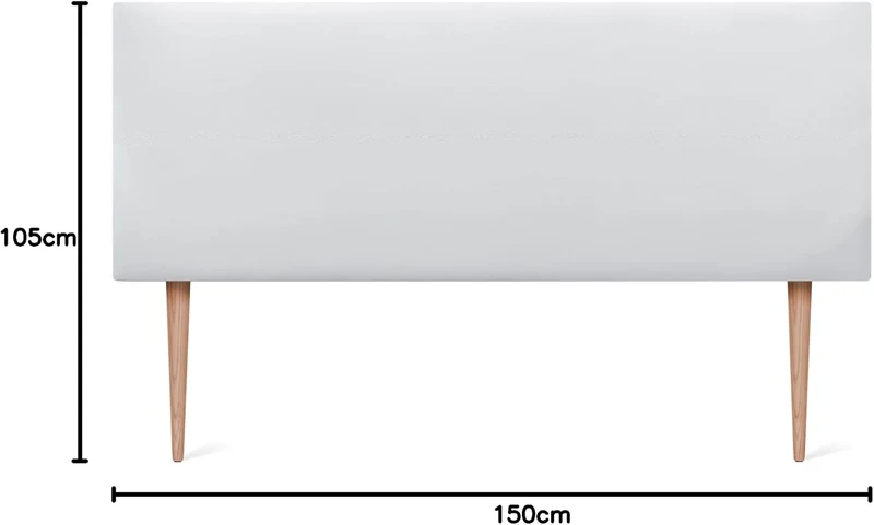 DHOME Kopfteil aus Kunstleder oder Stoff AQUALINE Glatt Mit Beinen - Gepolstert Luxusbett (150x105cm