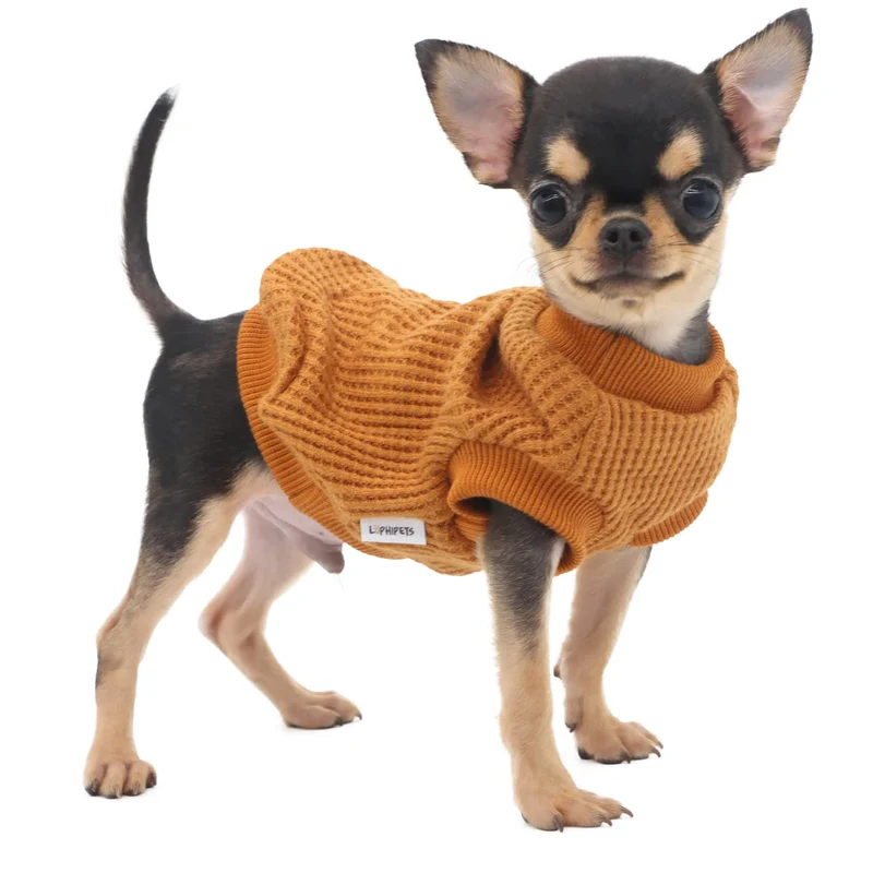 LOPHIPETS Hundepullover für kleine Hunde Welpen Chihuahua Yorkie Kleidung Kaltes Wetter Mantel Gelb