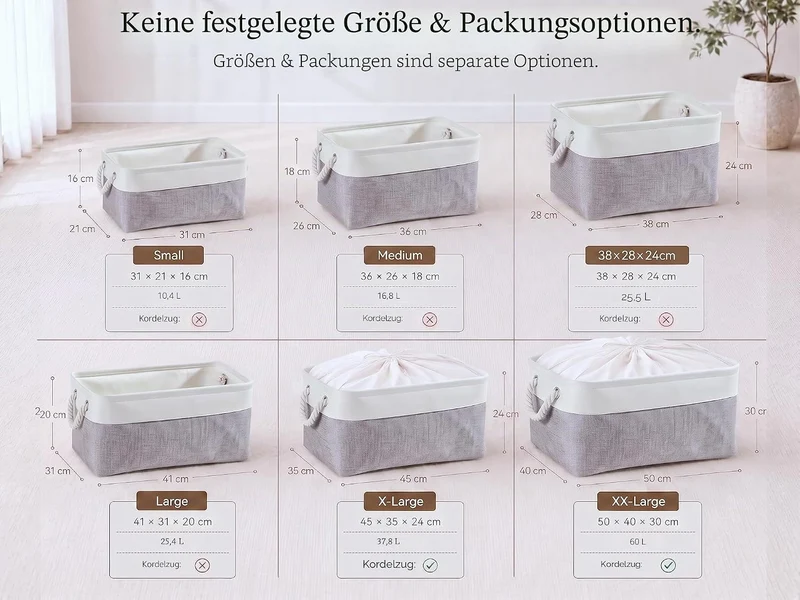 Mangata 3 Stück aufbewahrungskorb Stoff, Kleine aufbewahrungsbox Schrank, Korb aufbewahrung Stoff mi