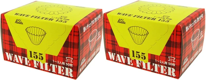 Kalita Wave Series KWF-155#2211 Kaffeefilter, weiss, für 1-2 Personen, 50 Blatt x 2 Packungen, 1~2人用