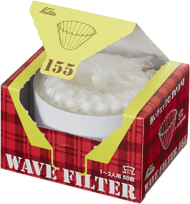 Kalita Wave Series KWF-155#2211 Kaffeefilter, weiss, für 1-2 Personen, 50 Blatt x 2 Packungen, 1~2人用