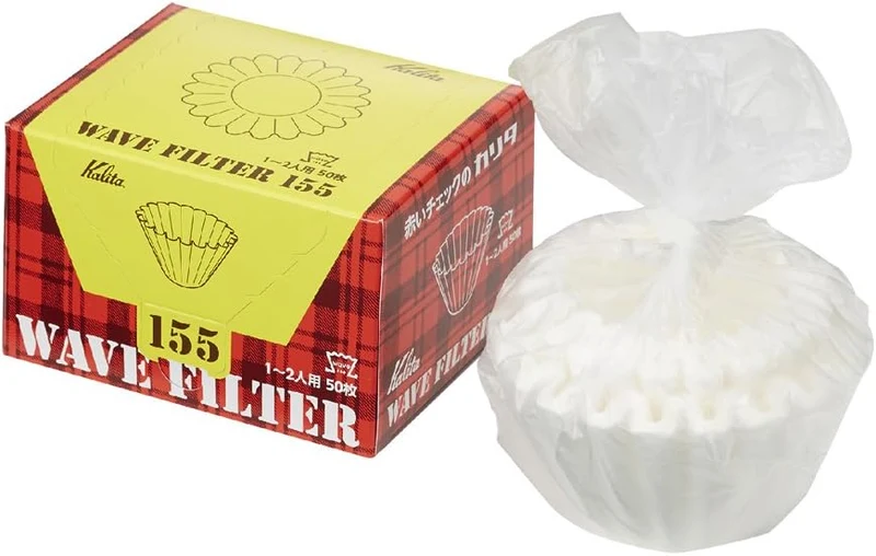 Kalita Wave Series KWF-155#2211 Kaffeefilter, weiss, für 1-2 Personen, 50 Blatt x 2 Packungen, 1~2人用