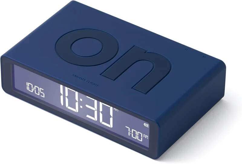 Lexon Flip Classic Digitaler Wecker mit umkehrbaren EIN/Aus-Seiten, wiederaufladbare Nachttischuhr m