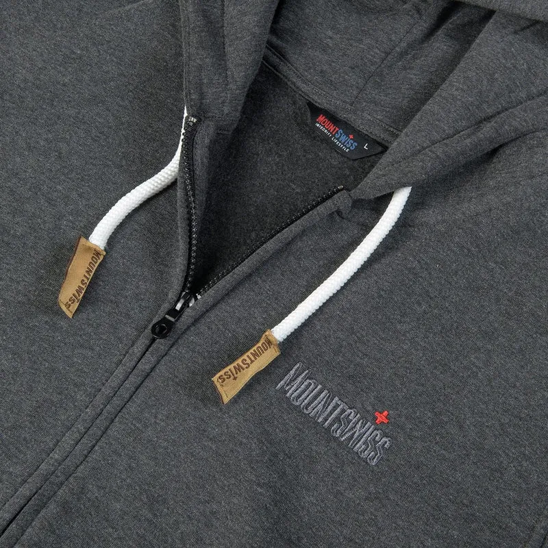 Mount Swiss Herren Damen Sweatjacke Kapuzenjacke Hoodie Leon, Langarm mit Kapuze und Reissverschluss