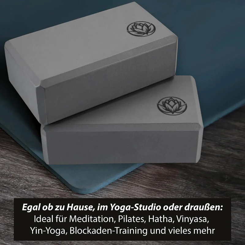 Yoga Block VonBueren | 22 x 12 x 7,5 cm je Yogablock | Yogablöcke für Damen und Herren aus EVA | Klö