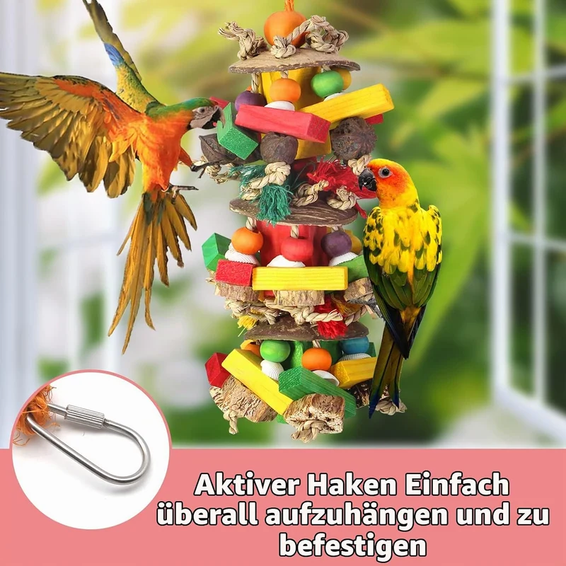 Papageienspielzeug Wellensittich Spielzeug und Zubehör, Kauspielzeug für Vogelkäfig Zubehör mit Natü