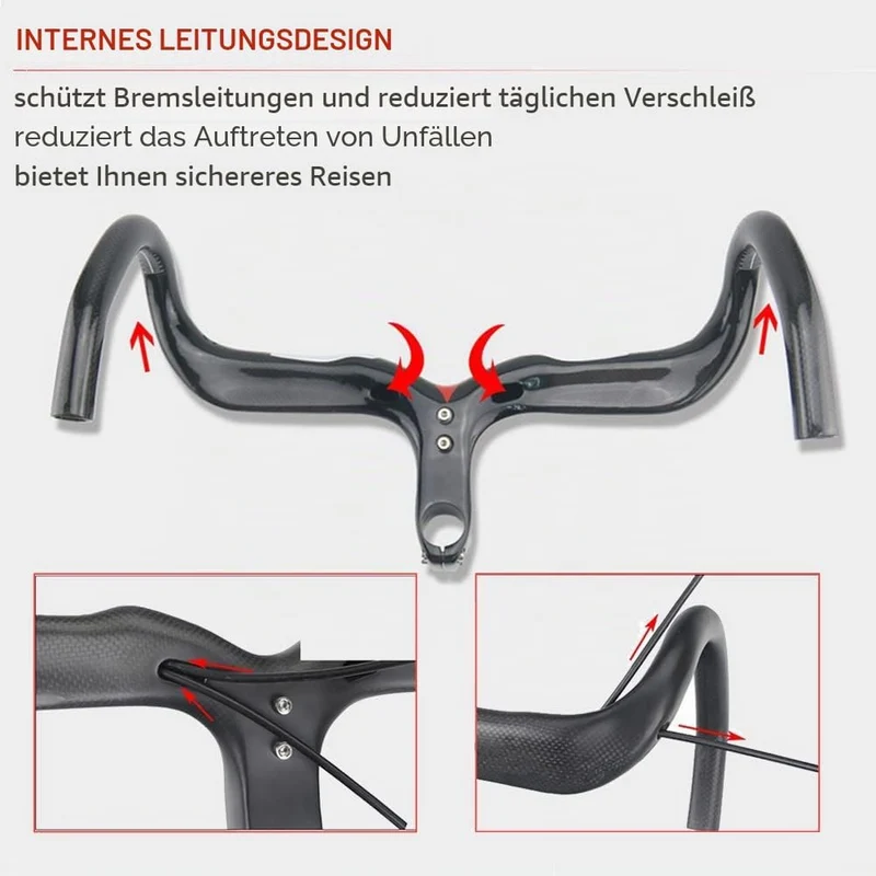 RXL SL carbon rennrad lenker 28.6mm Schwarz 3K matt Integrierte fahrradlenker Lenker 420 * 100mm, oh
