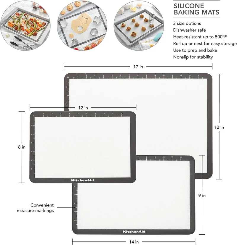 KitchenAid Silikon-Backmatte, 22,9 x 35,6 cm, Grau