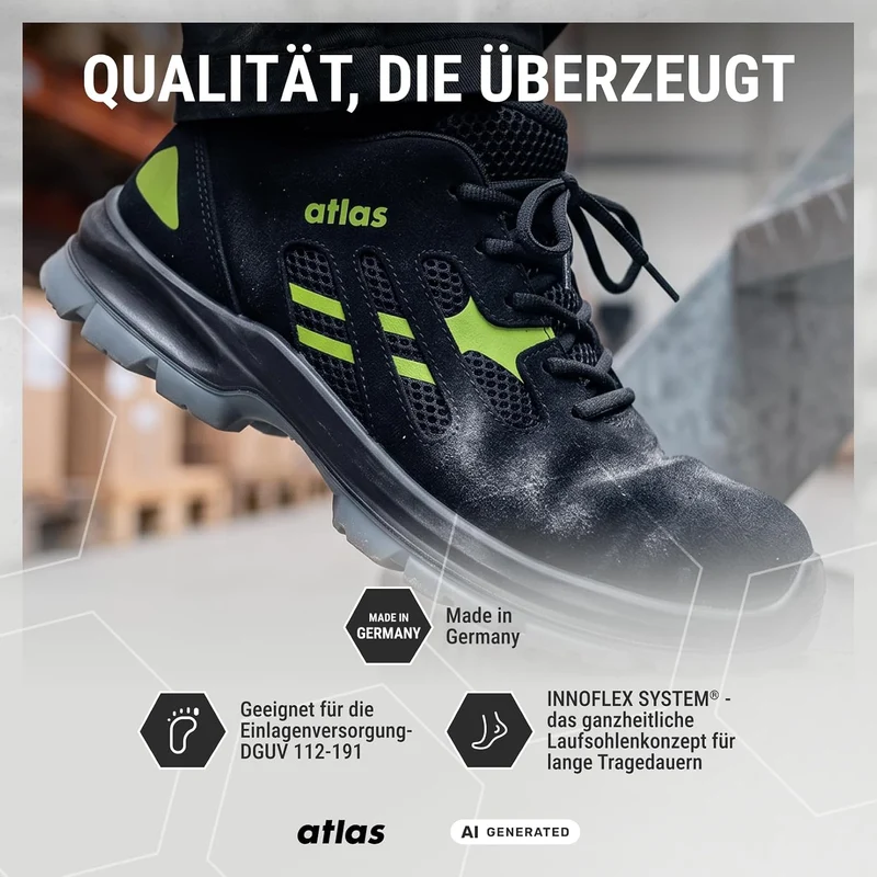 Atlas Flash 2605 XP | ESD - EN ISO 20345 S1P - W10 Arbeits-und Sicherheitsschuhe, 37 EU