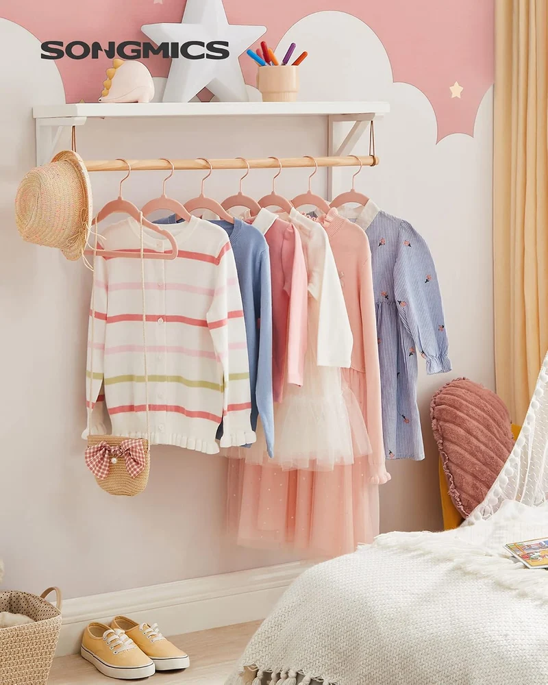 SONGMICS Kleiderbügel für Kinder, Set mit 30 platzsparenden Kleiderbügeln mit 360° drehbaren Haken,