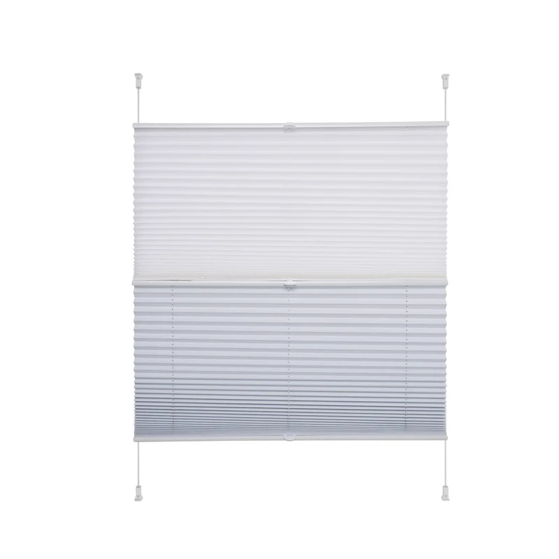 Liedeco® Plissee (Day and Night) verspannt mit Klemmträger / 90 x 130 cm weiss-weiss (Breite x Höhe)