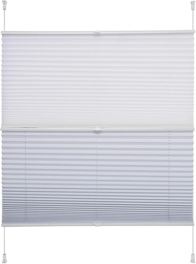 Liedeco® Plissee (Day and Night) verspannt mit Klemmträger / 90 x 130 cm weiss-weiss (Breite x Höhe)