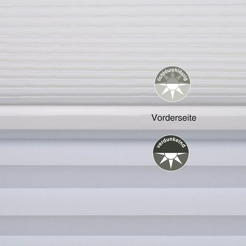 Liedeco® Plissee (Day and Night) verspannt mit Klemmträger / 90 x 130 cm weiss-weiss (Breite x Höhe)