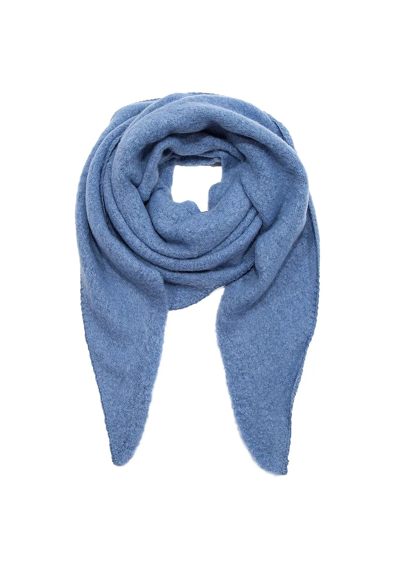 Faera XXL Dreieckstuch Bouclé elastisch weiches Cozy Material Einheitsgrösse Blau, Einheitsgrösse Bl