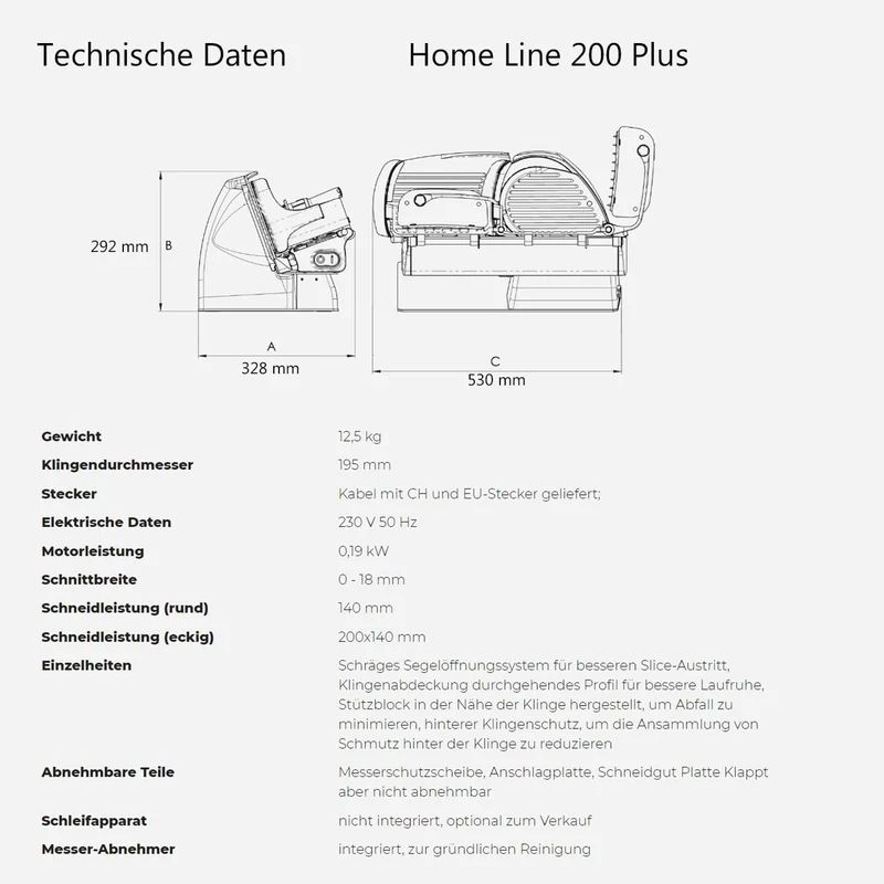 Berkel Aufschnittmaschine Home Line 200 Plus in schwarz mit passender Abdeckhaube von Berkel - Küche