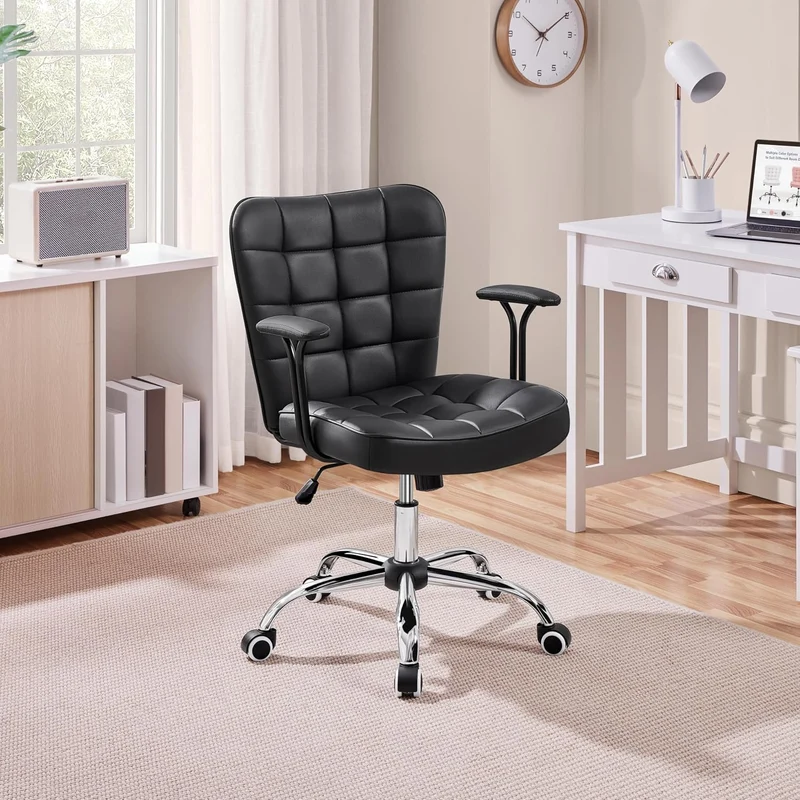 Yaheetech Bürostuhl Ergonomischer Schreibtischstuhl Bürosessel Arbeitsstuhl, Drehstuhl mit Weichen A