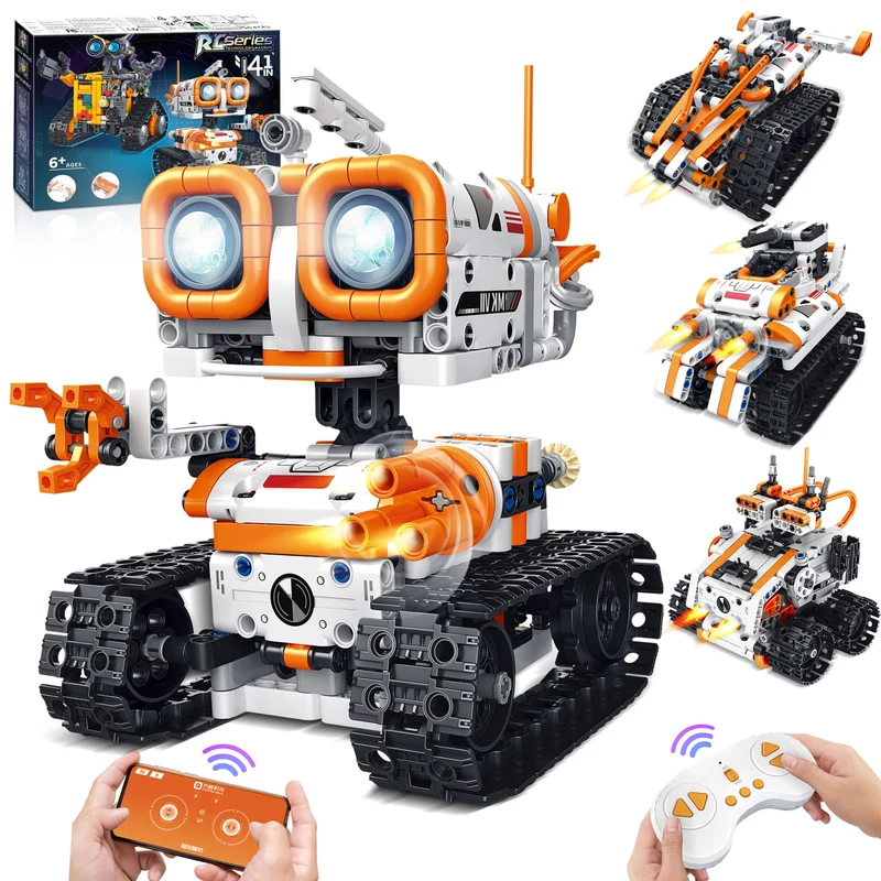 MOJINO Roboter Spielzeug ab 5 6 7 8 9 10 11 12+ Jahre Junge, 4 in 1 Technik ab 5-12+ Jahre Jungen Ro