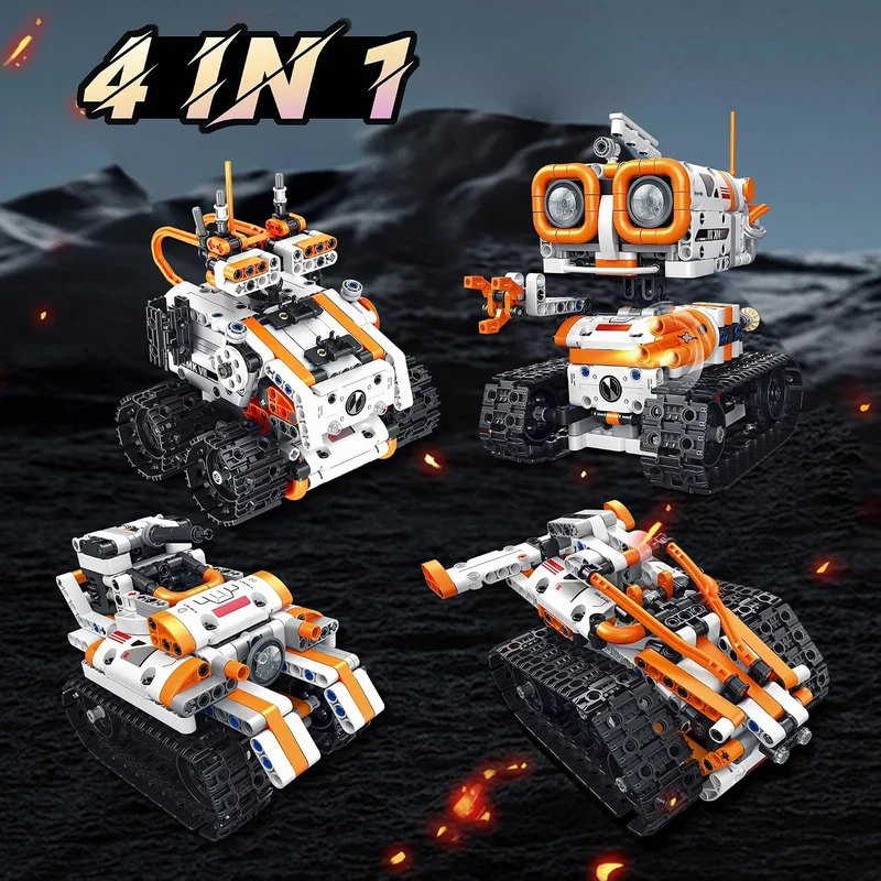MOJINO Roboter Spielzeug ab 5 6 7 8 9 10 11 12+ Jahre Junge, 4 in 1 Technik ab 5-12+ Jahre Jungen Ro