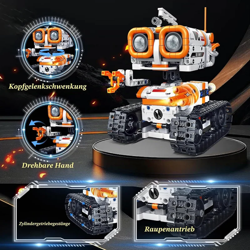 MOJINO Roboter Spielzeug ab 5 6 7 8 9 10 11 12+ Jahre Junge, 4 in 1 Technik ab 5-12+ Jahre Jungen Ro