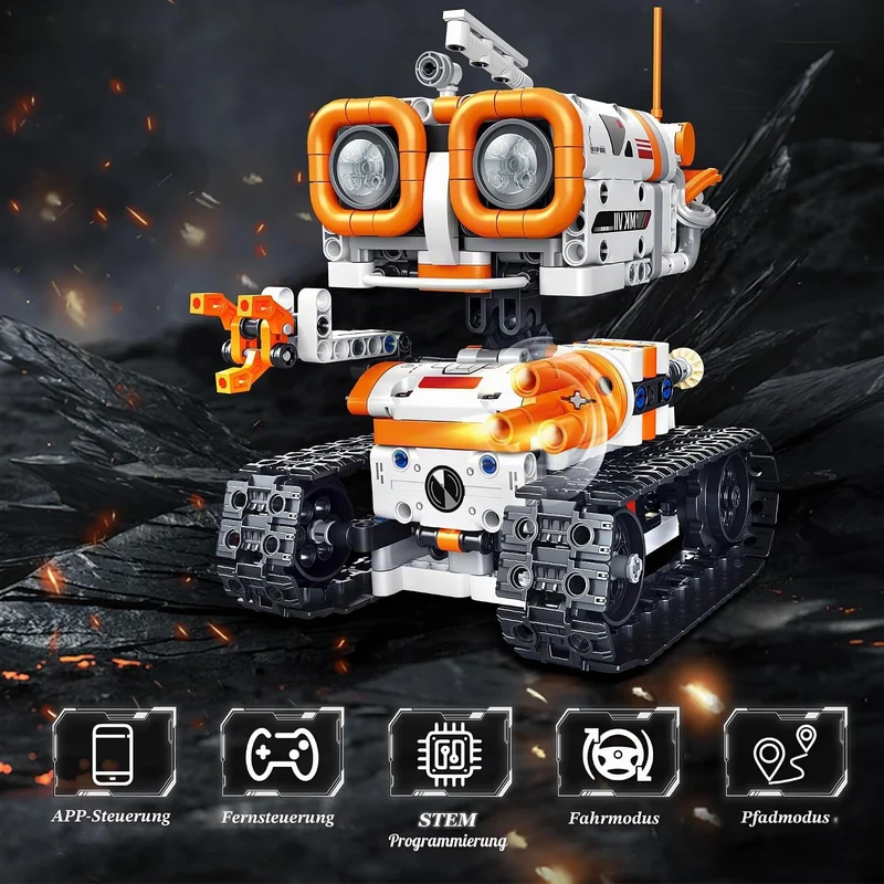 MOJINO Roboter Spielzeug ab 5 6 7 8 9 10 11 12+ Jahre Junge, 4 in 1 Technik ab 5-12+ Jahre Jungen Ro