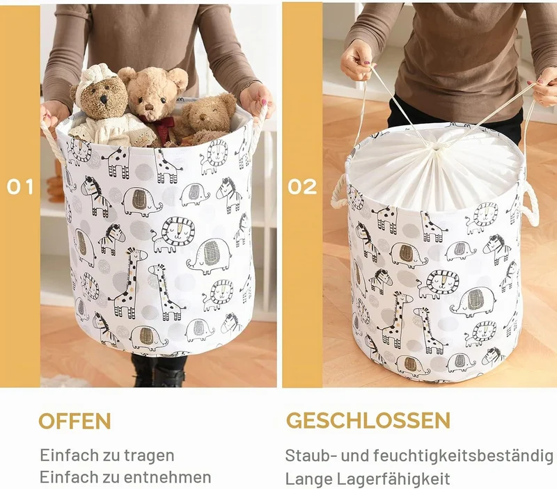 YFNHOME Faltbar Wäschekörbe, 58L Extra Gross Spielzeug Aufbewahrung Wäschekorb Aufbewahrungskorb Kin