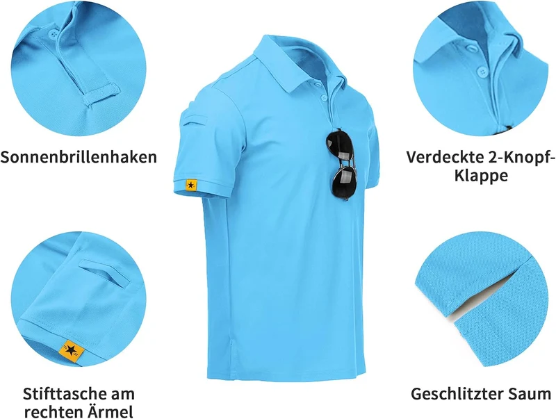 geeksport Herren T-Shirt Himmelblau XL, Himmelblau XL