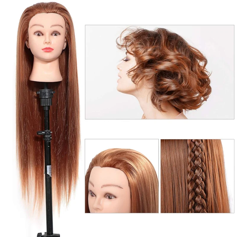 Trainingsköpfe,24'' Synthetische Haare Mannequin zum frisieren,Hochtemperaturfaser Haar Hairdressing
