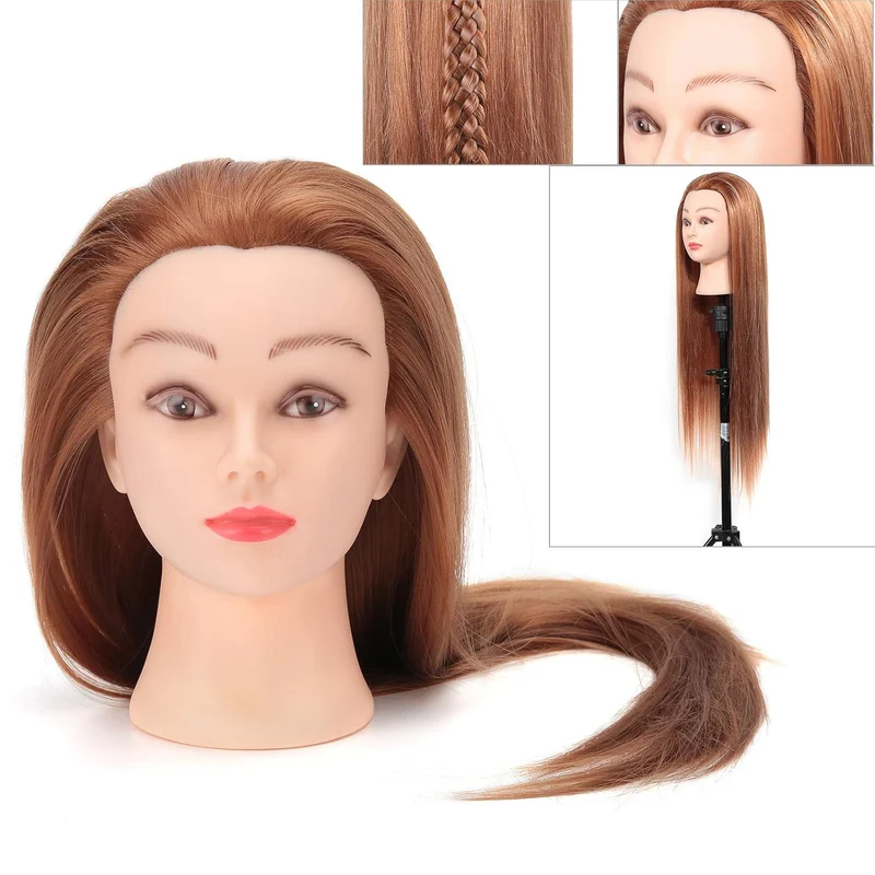 Trainingsköpfe,24'' Synthetische Haare Mannequin zum frisieren,Hochtemperaturfaser Haar Hairdressing