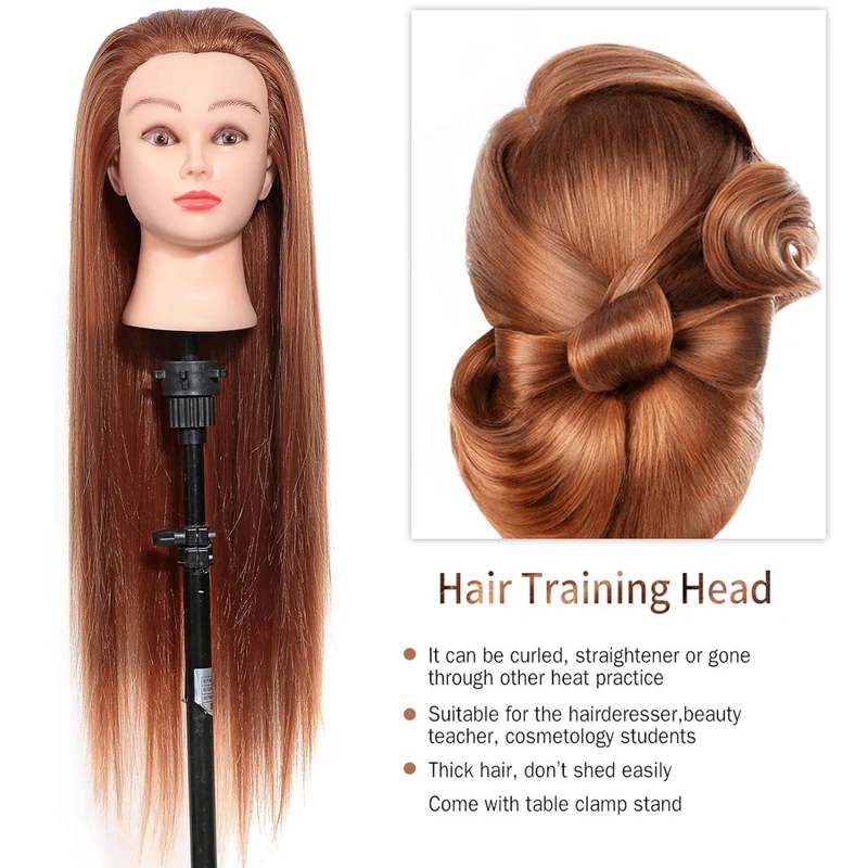 Trainingsköpfe,24'' Synthetische Haare Mannequin zum frisieren,Hochtemperaturfaser Haar Hairdressing