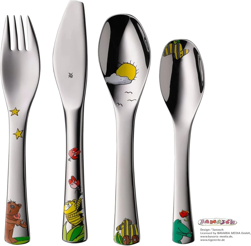 WMF Paw Patrol Kinderbesteck Set 4-teilig, Kinderbesteck Edelstahl & Janosch Kinderbesteck Set 4-tei