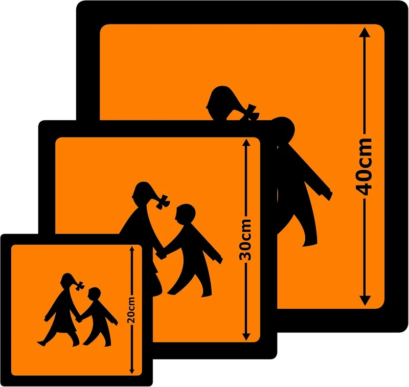 Schulbusschild Magnet Schulbus 30x30cm Warntafel Schülertransport Magnetschild Schild Auto Warnschil