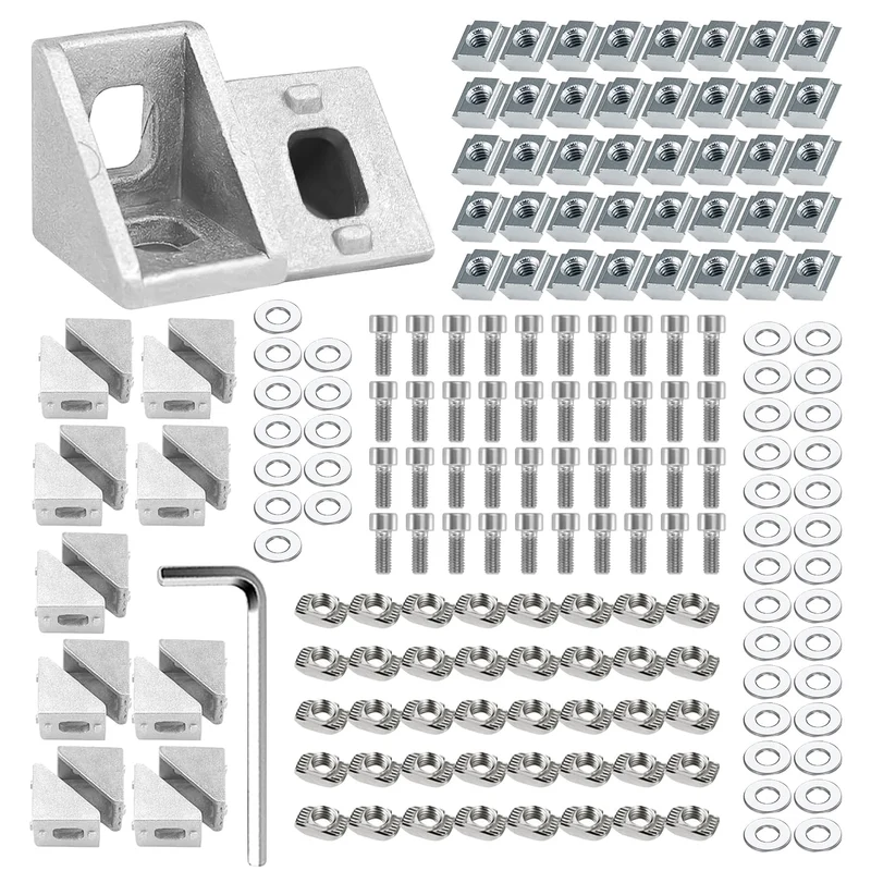 20 Stück Aluprofil 20x20,Winkelverbinder,Aluprofil,Aluwinkel Befestigungsmaterial für Befestigung vo